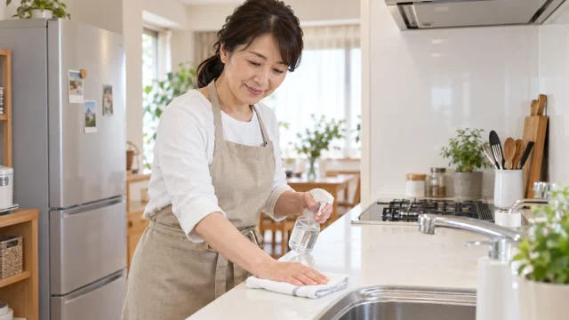 家事代行スタッフがキッチンで依頼内容を確認するイメージ